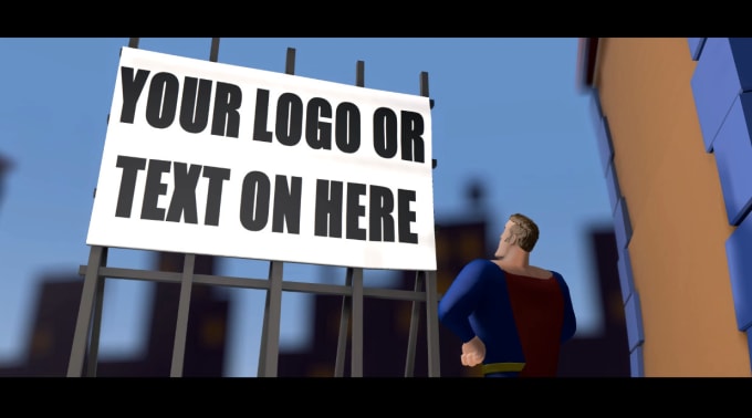 I will place your logo or text in our 3d animated advertising movie