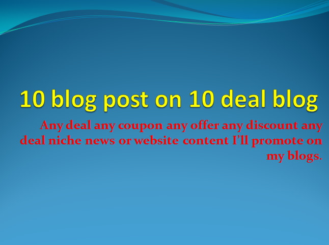 I will post a coupon on my 10 deal blog