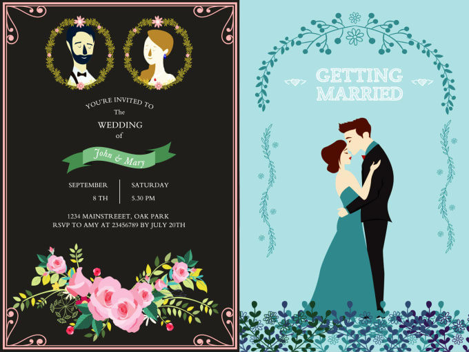 I will professional wedding and invitation cards design
