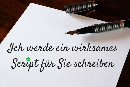 I will write an engaging script in german, auf deutsch