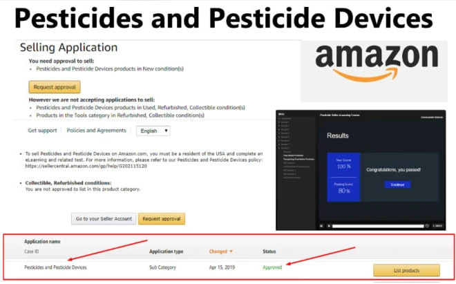 I will approve pesticides devices and restricted categories on amazon