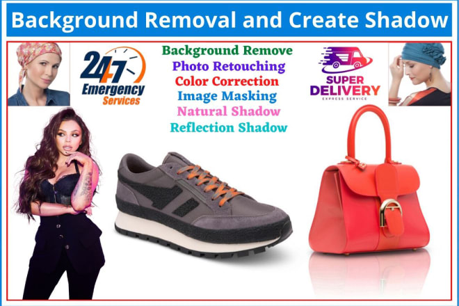 I will background removal, retouching and create natural shadow or reflection shadow