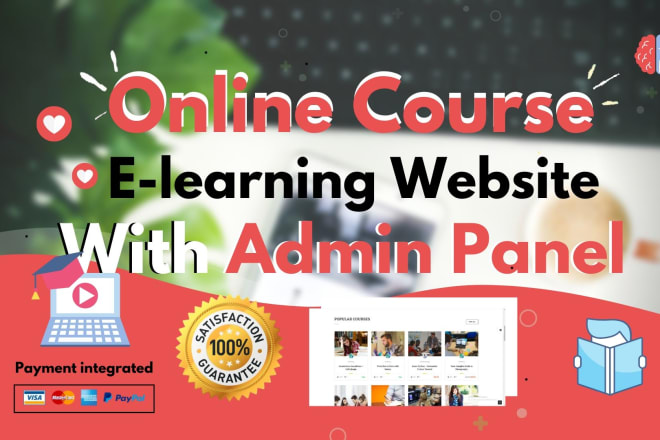 I will build lms online course website like udemy, with logo