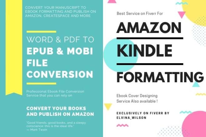 I will convert book from word,pdf to amazon kindle epub,mobi