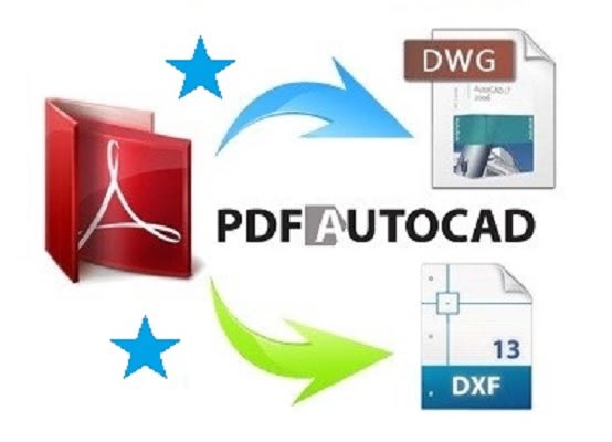 I will convert pdf, blueprint, sketch into autocad dwg, dxf, cad
