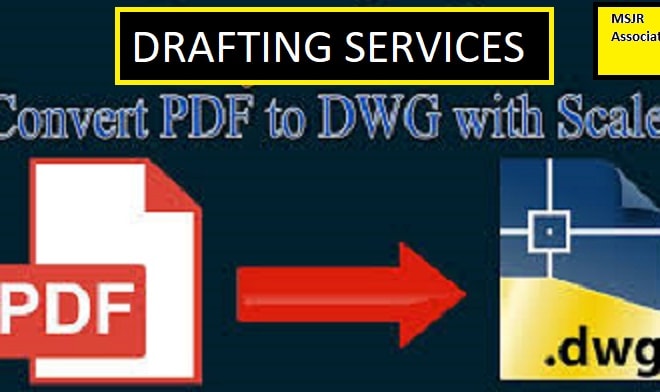 I will convert pdf, jpg, or sketch into autocad or dwg file