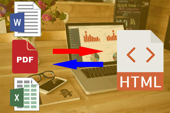 I will convert pdf word excel document into HTML