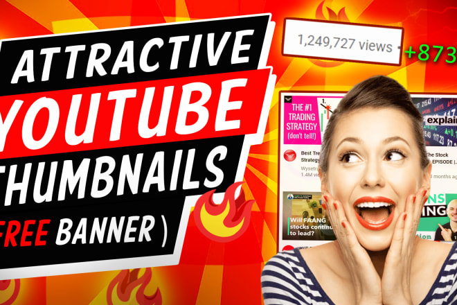 I will create 2 fancy youtube thumbnails for your all videos
