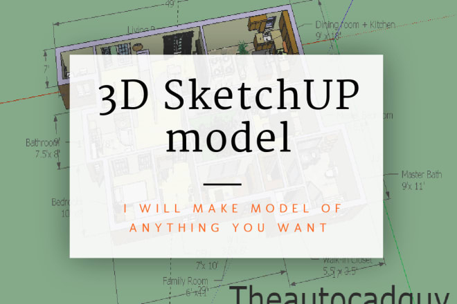 I will create a 3d model of anything in google sketchup