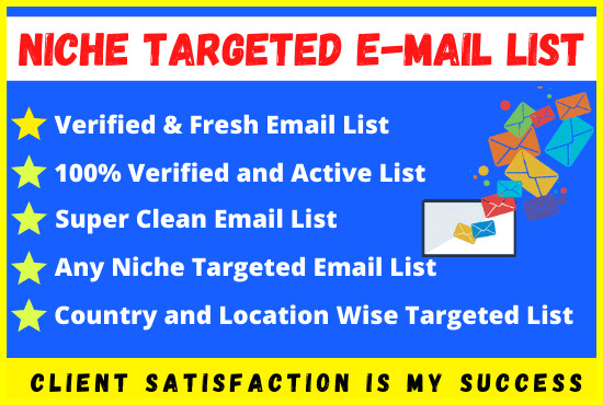 I will create a niche targeted email list for email marketing