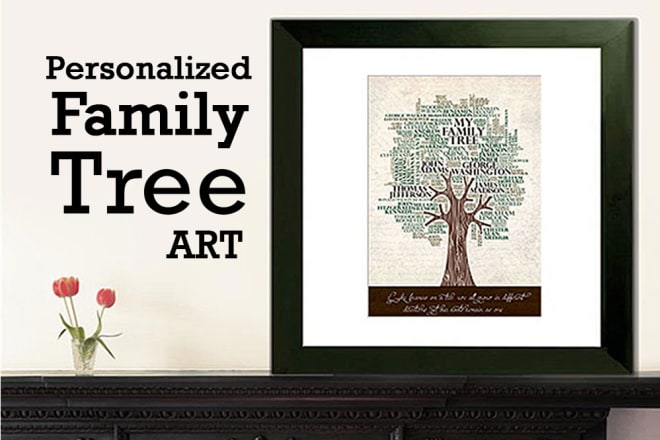 I will create a personalized wall family tree art poster