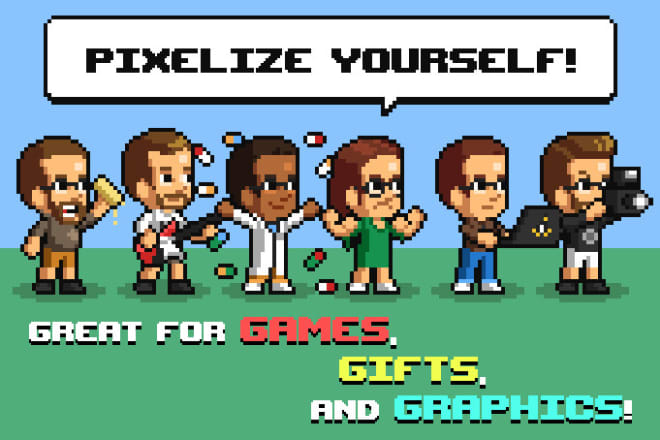 I will create a pixel art character for games, gifts, and graphics