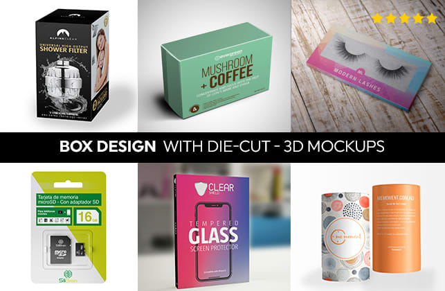 I will create a pixel perfect packaging box design with die cut