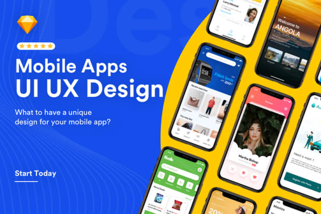 I will create a unique mobile app UI UX design