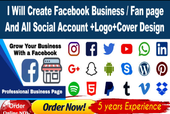I will create facebook business page and social media profiles for your business