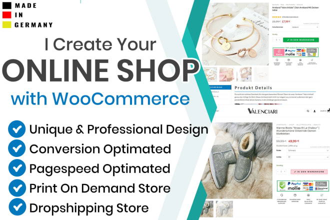 I will create german online shop woocommerce store dropshipping