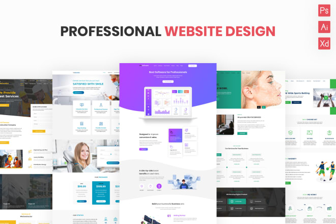 I will create PSD website design or landing page design