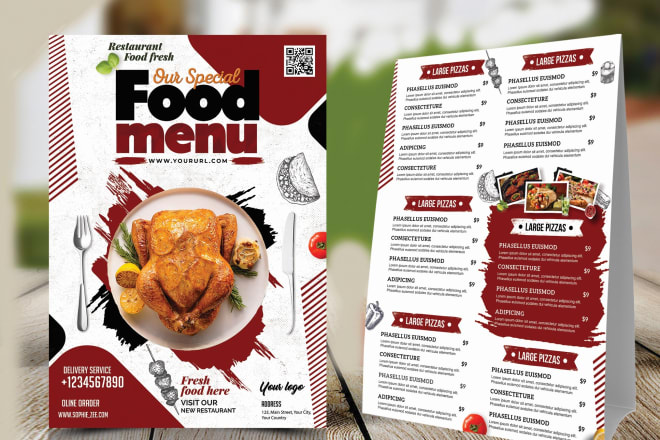 I will create restaurant menu design or menu board within 24 hours