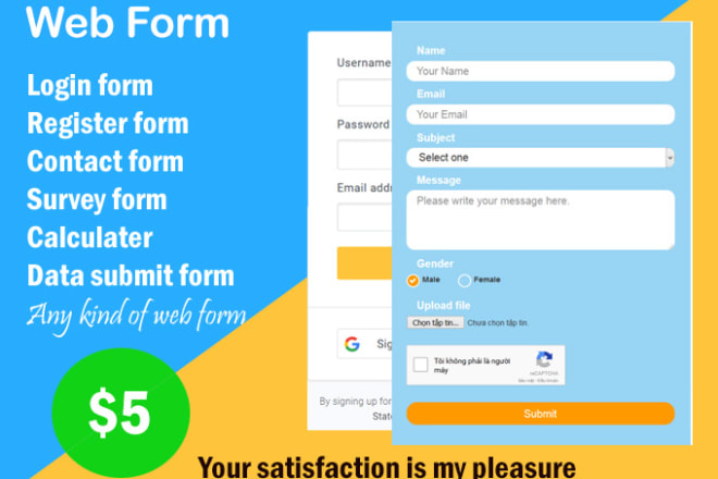 I will create web form, HTML form, contact form and online form
