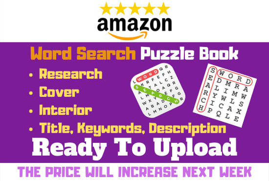 I will create word search puzzle book for amazon KDP low content