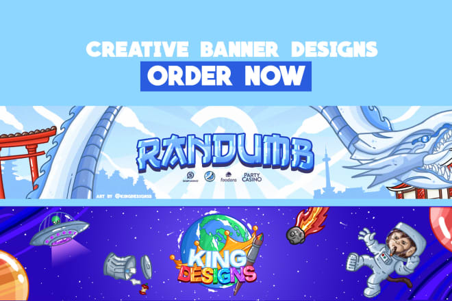 I will design a cartoon youtube banner, twitter and twitch banner