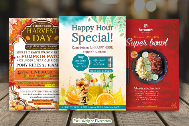 I will design amazing food flyer, restaurant menu and poster