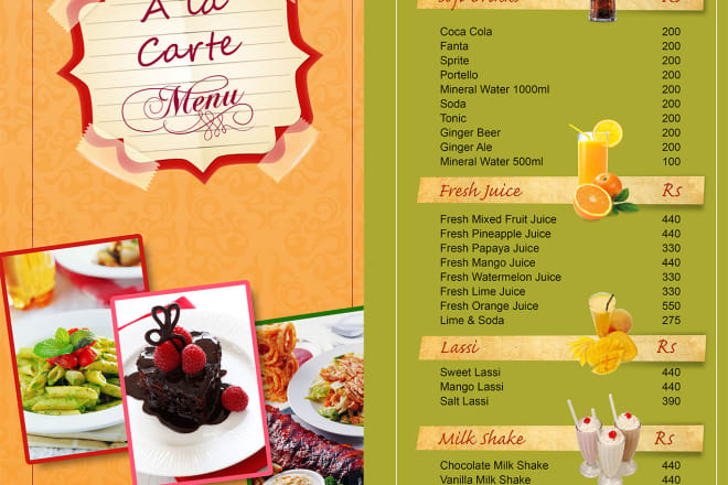 I will design an amazing food menu, any kind of menu design