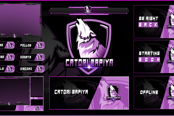 I will design best twitch overlay and logo for your stream