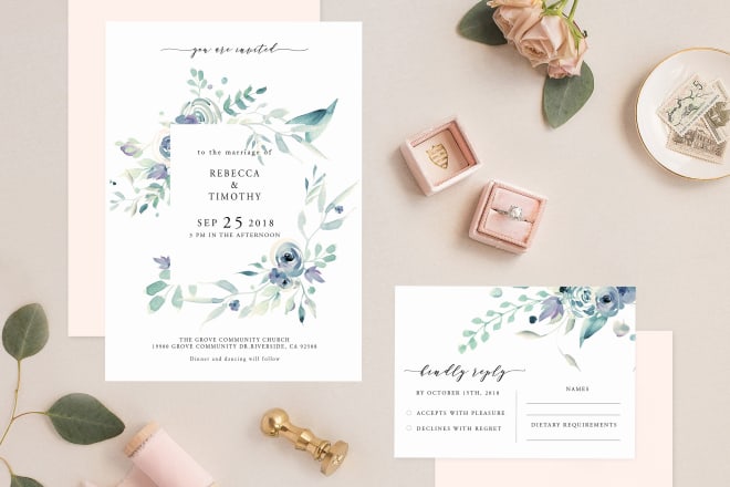 I will design classy wedding invitation card for print and ecard