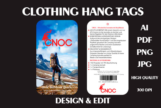 I will design clothing hang tags and label