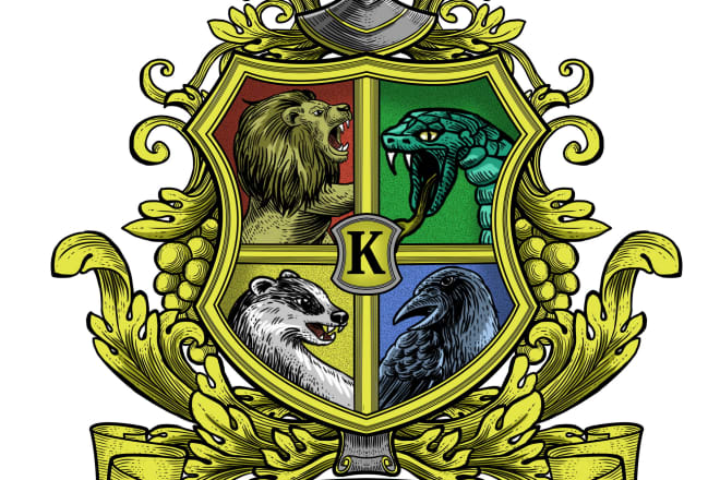 I will design coat of arms, family crest logo