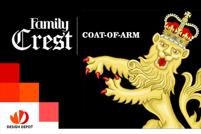 I will design custom family crest, royal coat of arms