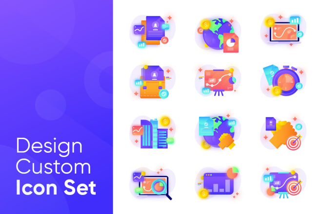 I will design custom illustrative icon set for apps and web