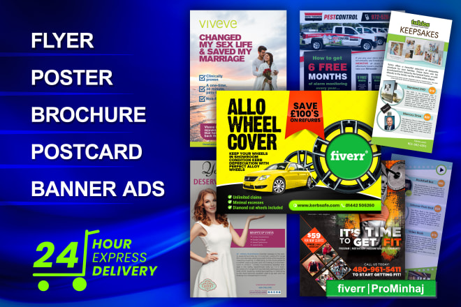I will design flyer, poster, brochure, postcard and banner ads
