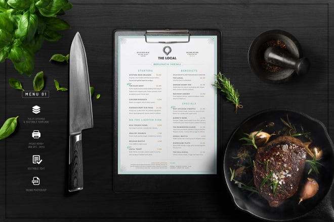 I will design modern food menu restaurant menu digital menu