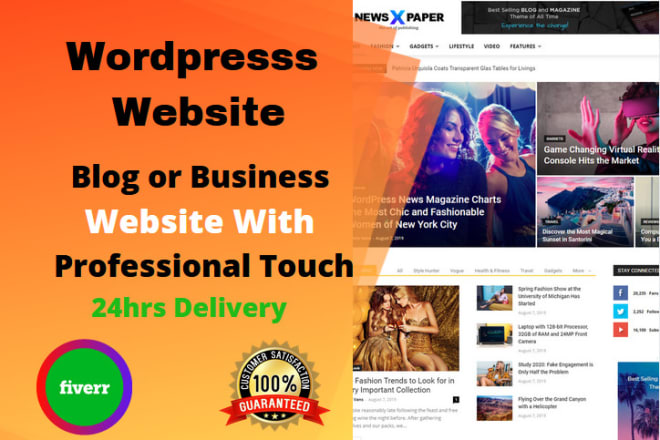 I will design or customize your wordpress website or blog website within 24hrs