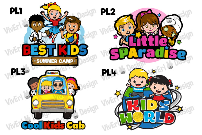 I will design premade kids cartoon logo