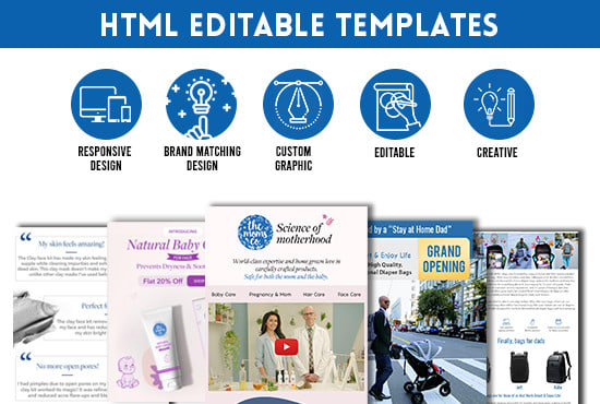 I will design responsive html email newsletter template