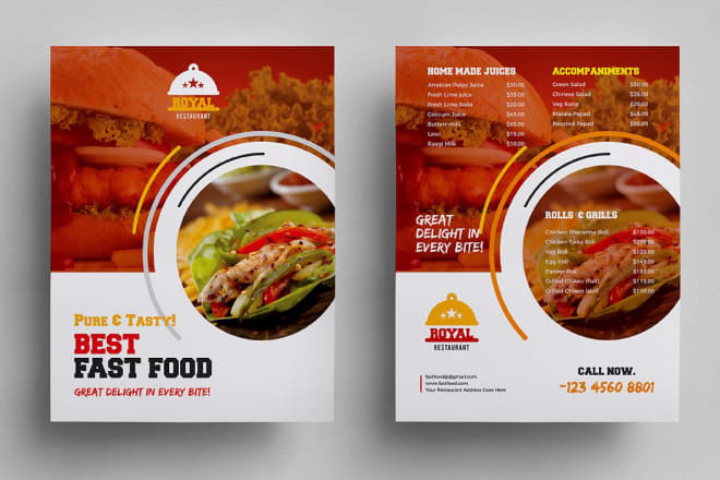 I will design restaurant menu, food menu, menu board within 24 hours