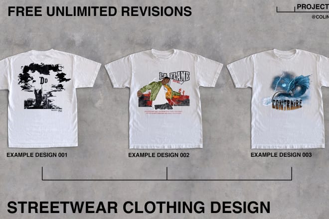 I will design streetwear clothing such as hoodies and tshirts