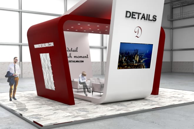 I will design your 3d exhibition booth, kiosk, stand