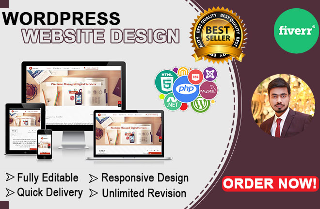 I will develop premium modern wordpress website design in 24 hours