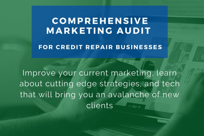 I will do a comprehensive marketing audit for your credit repair biz