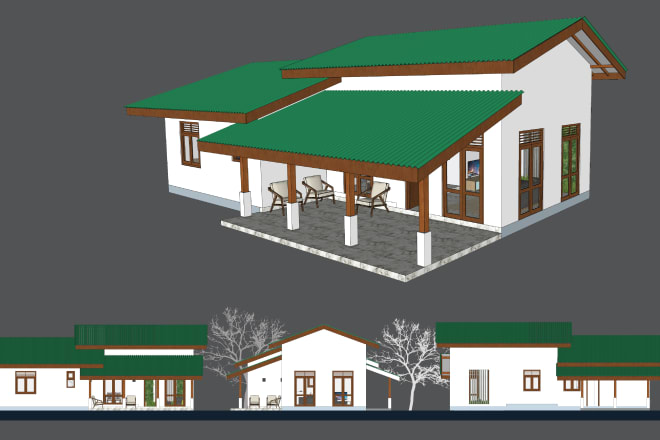 I will do any architectural 3d modeling in sketchup