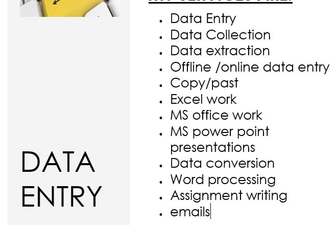 I will do any type of data entry word processing power point pdfs