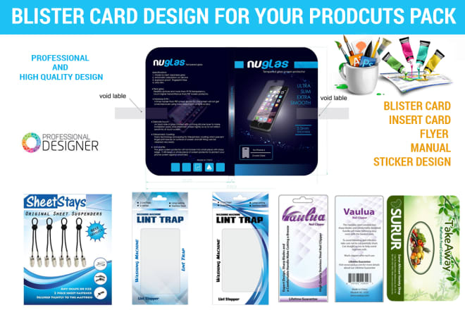I will do blister card design for product packaging