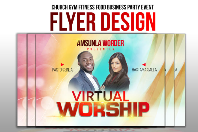 I will do church gym fitness food business party event flyer design