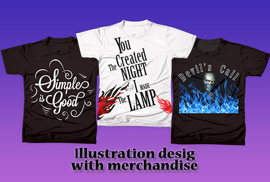 I will do custom graphic or typography with merchandise