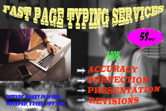 I will do fast typing data entry job of unlimited scanned pages