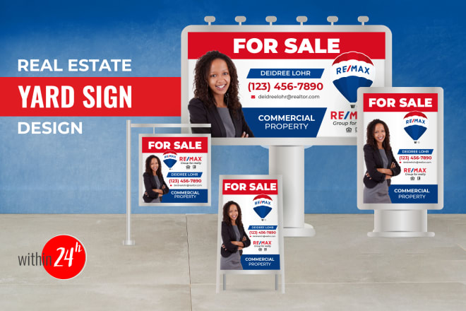 I will do luxury real estate yard signs design